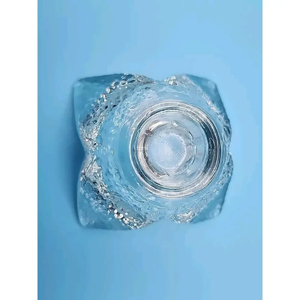 Vintage Glass Candle Holders Flower Design 3